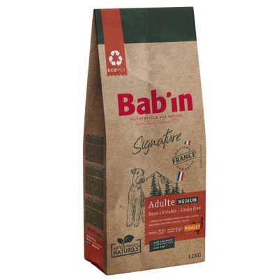 Croquettes Chien Adulte Sans Céréales Poulet 12kg – Bab’in